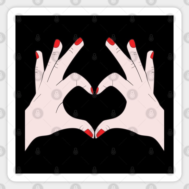 Hands Making Heart Shape Love Sign Language Valentine's Day Sticker by Okuadinya